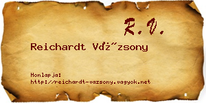 Reichardt Vázsony névjegykártya